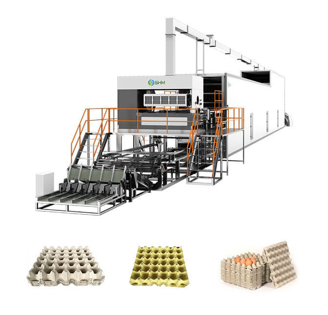 Durable Egg Tray Production Machine High Speed With 6 Layer Metal Dryer