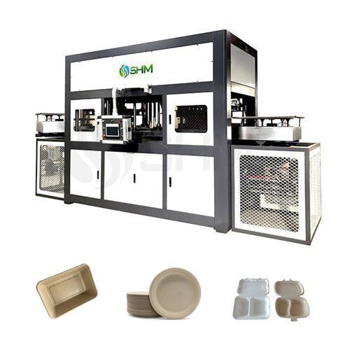 High Efficiency Automatic Biodegradable Food Packaging Production Line Molded Pulp Tableware Machine Pulp Thermoforming Machine Without Trimming