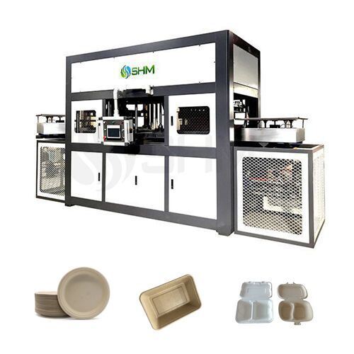 High Efficiency Automatic Biodegradable Food Packaging Production Line Molded Pulp Tableware Machine Pulp Thermoforming Machine Without Trimming